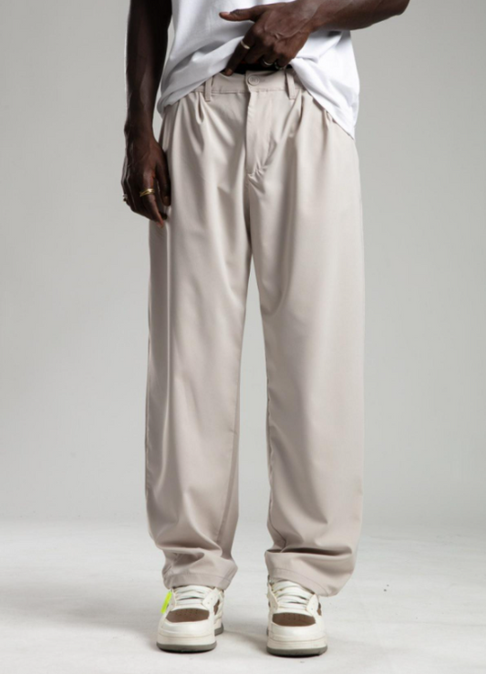 Pantalon décontracté couleur pierre