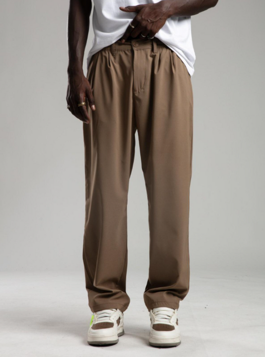 Pantalons décontractés couleur café marron